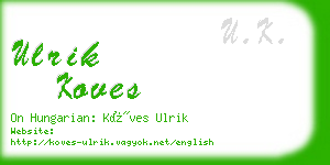 ulrik koves business card